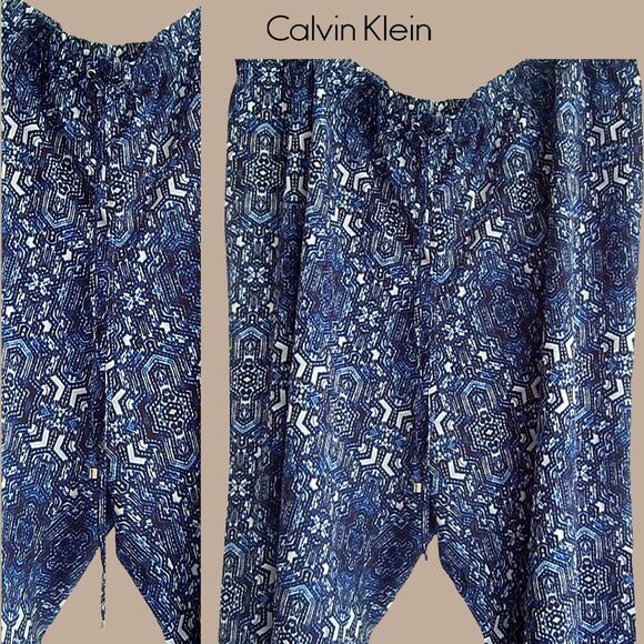 CALVIN KLEIN NEW Bohemian Medallion Drawstring/Elastic Waist Relaxed Pant 2X - Picture 4 of 11